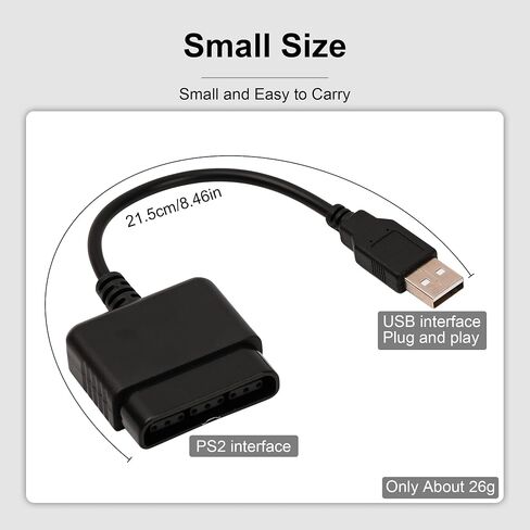 2 Packs PS2 to USB Adapter Converter Cable, Compatible with Sony PlayStation 2 PS2 Guitar Controller to PC / PS3 Controller Adapter in Saudi Arabia