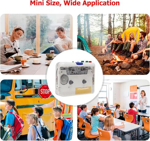 MP3 Cassette Player Adapter, Portable Cassette to MP3 Player with 3.5mm AUX Input Software CD Cassette Capture Audio Music Player for PC Laptop Transparent Shell in Saudi Arabia