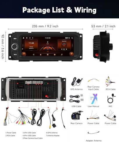 2+64G Radio for Dodge Ram 1500/2500/3500 2002-2006,for Jeep Grand Cherokee 1999-2004,for Jeep Wrangler 2003-2006-Android Wireless CarPlay Android Auto 6.86" IPS Touch Screen Car Radio for Dodge Ram in Saudi Arabia
