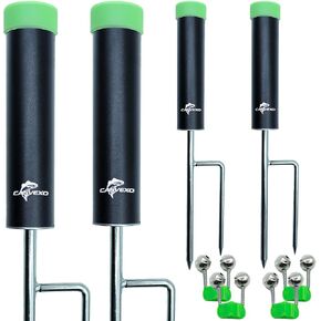 4 Pack Fishing Rod Holder, Aluminum Fishing Pole Holder for Ground, Rod Holders for Bank Fishing, Double Spike Support, 4 Free Alarm Bells in Saudi Arabia