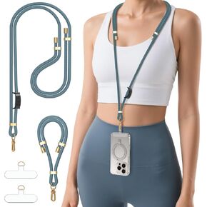 4-IN-1 Phone Lanyard + Wrist Strap Kit with 2 Pack Tabs, Universal Adjustable Phone Strap Crossbody, Anti-Theft Neck Lanyard for iPhone 16 Pro Max and Most Smartphones, Black in Saudi Arabia