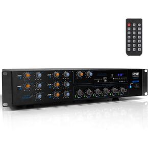 جهاز استقبال مضخم بلوتوث 6-القنوات Pyle ، نظام ستيريو صوتي منزلي 4200W مع التحكم متعدد المناطق ، MIC Talkover ، Radio FM ، تشغيل USB ، RCA/AUX & 2 MICS INPUT ، عرض LED ، (16.9 "× 11.5" × 3.4 ") in Kuwait