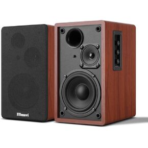 Bluetooth Bookshelf Speakers Pair, 1" Silk Dome Tweeter & 4" Woofer, BT5.3 & RCA Input for Turntable, PC, Desktop, Wooden Anti-Vibration Cabinet, Home Audio Studio Monitor in Kuwait