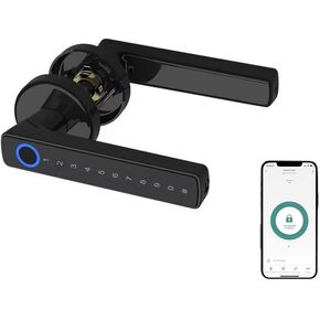 Smart Door Handle – Biometric Fingerprint & Keypad, Waterproof Deadbolt, Bluetooth App Control, Auto Lock for Home, Hotel, Office, Apartment in Kuwait