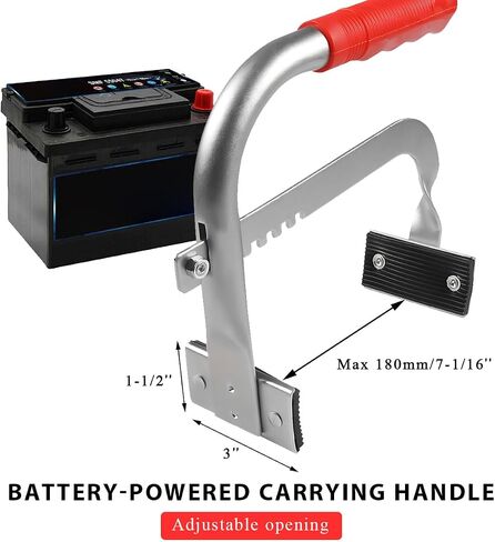 Battery Carrier, Adjustable to 7" Car Battery Rack Carrying Tool with Non-Slip Rubber Pads, Heavy Duty Gripper for Lifting and Carrying Top Post or Side Post Batteries in Saudi Arabia
