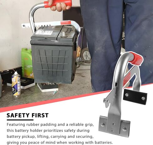 Battery Carrier, Adjustable to 7" Car Battery Rack Carrying Tool with Non-Slip Rubber Pads, Heavy Duty Gripper for Lifting and Carrying Top Post or Side Post Batteries in Saudi Arabia