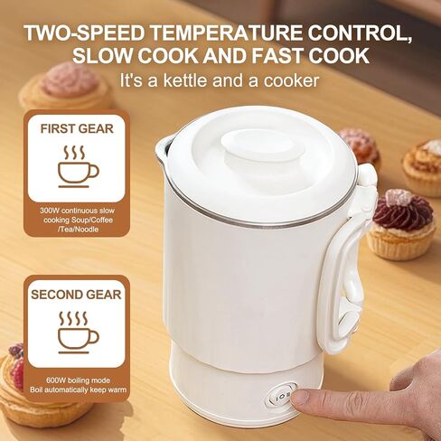 Travel Foldable Electric Kettle,Portable Collapsible Tea Coffee Kettle with 2 Temperature Settings, Stainless Steel Hot Water Boiler in Saudi Arabia