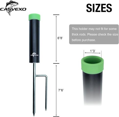4 Pack Fishing Rod Holder, Aluminum Fishing Pole Holder for Ground, Rod Holders for Bank Fishing, Double Spike Support, 4 Free Alarm Bells in Saudi Arabia