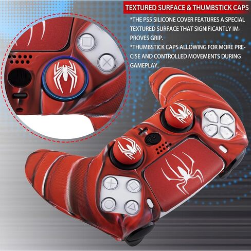 Non-Slip Silicone Cover for PS5 Controller with Thumbstick Caps x 2 & Sticker x 1(Depool Theme) in Saudi Arabia