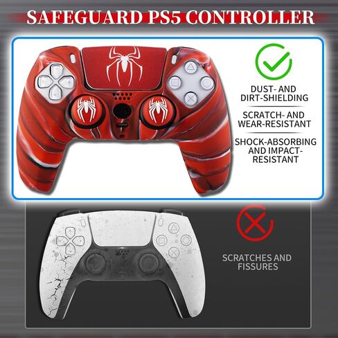 Non-Slip Silicone Cover for PS5 Controller with Thumbstick Caps x 2 & Sticker x 1(Depool Theme) in Saudi Arabia