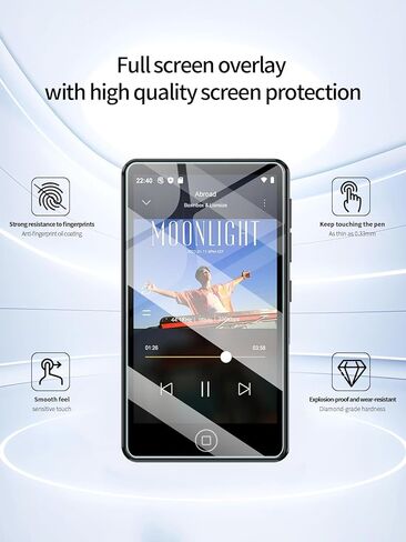 Screen Protector for AGXOV M302 4.02 Inches Touchscreen MP3 Player, High-definition Scratch Resistant Film,HD Clear Anti Blue Light, Bubble Free with Easy Installation Kit, 3 Pack in Saudi Arabia