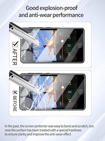 Screen Protector for AGXOV M302 4.02 Inches Touchscreen MP3 Player, High-definition Scratch Resistant Film,HD Clear Anti Blue Light, Bubble Free with Easy Installation Kit, 3 Pack in Saudi Arabia