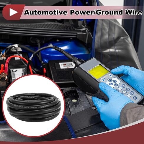 1 مجموعة سلك أرضي معزول بالكامل وليسك سترة طاقة سلك أنابيب تقلص الحرارة 1/0 مقياس 12V 20ft أسود CCA in Kuwait