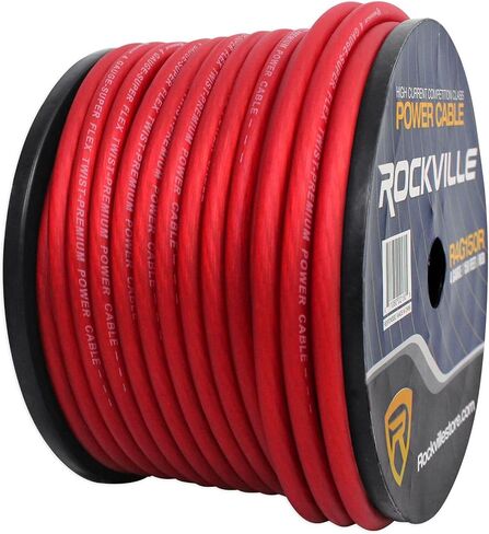 Rockville R4G150R 4 AWG 150Ft Red Amp Power Wire Spool Ultra-Flexible Copper Cable High Current Competition Grade PVC Jacket Heat Resistant in Saudi Arabia