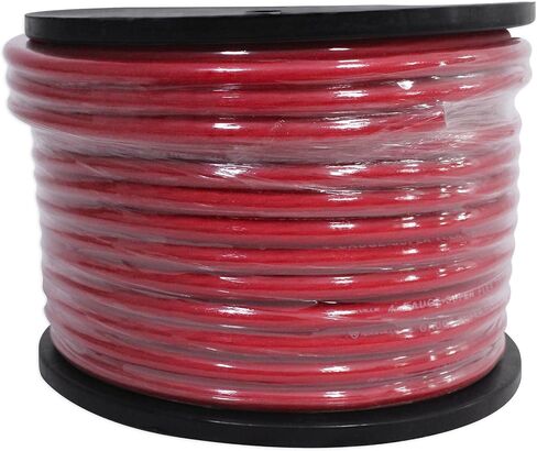 Rockville R4G150R 4 AWG 150Ft Red Amp Power Wire Spool Ultra-Flexible Copper Cable High Current Competition Grade PVC Jacket Heat Resistant in Saudi Arabia