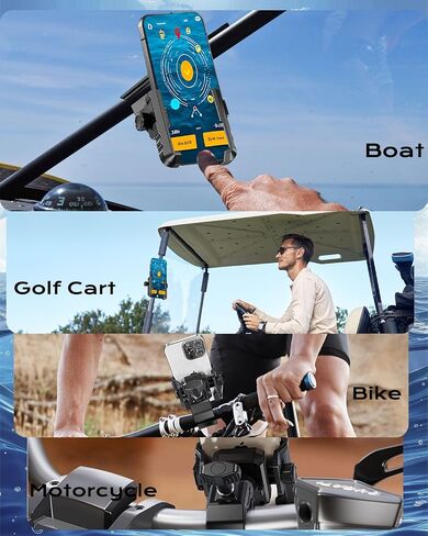 Boat Phone Holder Marine Cell Mount for Pontoon, Strap On Minimalist Design Smartphone Boat Accessories Compatible iPhone Android (White) in Saudi Arabia