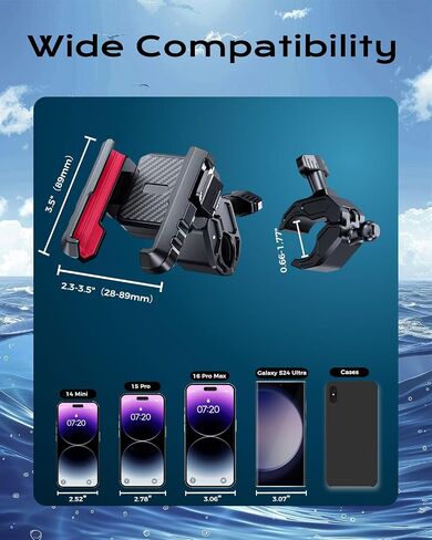 Boat Phone Holder Marine Cell Mount for Pontoon, Strap On Minimalist Design Smartphone Boat Accessories Compatible iPhone Android (White) in Saudi Arabia