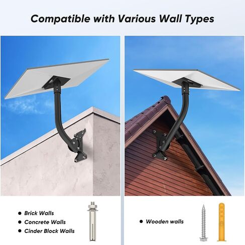 Starlink Gen 3 Roof Mount Kit – L-Shaped Bracket with Expansion Bolts & Screws – Heavy-Duty Metal Wall Mount for Starlink Gen 3 – Easy Installation with Tools Included in Saudi Arabia
