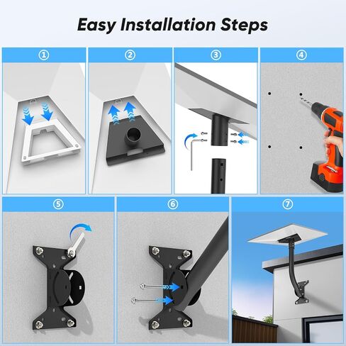 Starlink Gen 3 Roof Mount Kit – L-Shaped Bracket with Expansion Bolts & Screws – Heavy-Duty Metal Wall Mount for Starlink Gen 3 – Easy Installation with Tools Included in Saudi Arabia