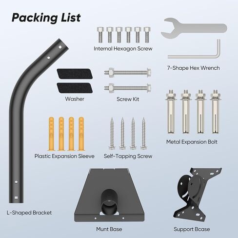 Starlink Gen 3 Roof Mount Kit – L-Shaped Bracket with Expansion Bolts & Screws – Heavy-Duty Metal Wall Mount for Starlink Gen 3 – Easy Installation with Tools Included in Saudi Arabia