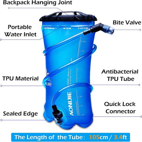 Triwonder Hydration المثانة الخزان 1.5 لتر 2L 3L BPA المثانة المجانية للمياه لتشغيل حقيبة ظهر للتخييم على ركوب الدراجات في ركوب الدراجات. in Kuwait