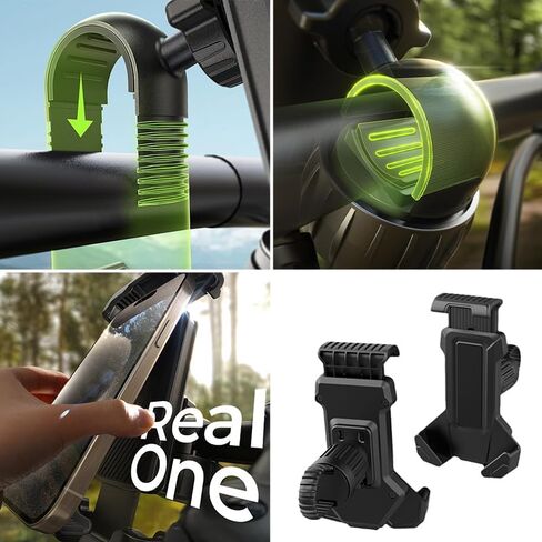 حامل هاتف Universal Bike ، حامل هاتف دراجة نارية ، حامل هاتف المقود ، متوافق مع مختلف الهواتف الذكية ، الأسود in Saudi Arabia