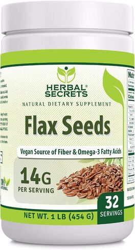 Herbal Secrets Whole Flax Seeds 2 Lbs (Non-GMO) (14 G Per Serving) Raw Vegan Gluten Free in Saudi Arabia