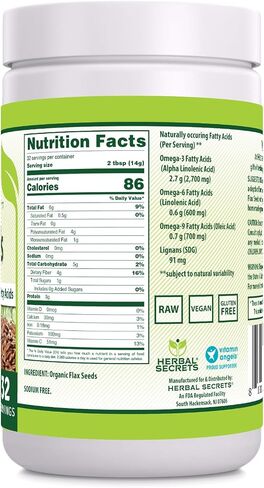 Herbal Secrets Whole Flax Seeds 2 Lbs (Non-GMO) (14 G Per Serving) Raw Vegan Gluten Free in Saudi Arabia