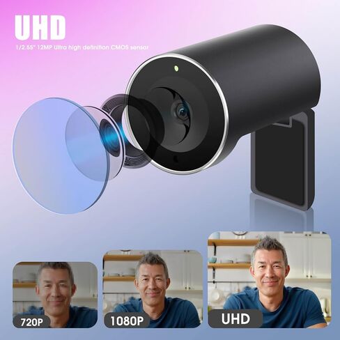 4K Webcam for PC & Laptop - Ultral HD 4K, PDAF Autofocus, Support 3X DZoom and ePTZ, Built-in Noise-Canceling Mics and Privacy Cover for Business Meetings, Conferencing & Video Calls in Saudi Arabia