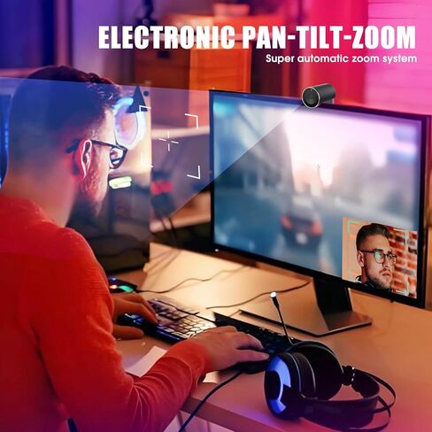 4K Webcam for PC & Laptop - Ultral HD 4K, PDAF Autofocus, Support 3X DZoom and ePTZ, Built-in Noise-Canceling Mics and Privacy Cover for Business Meetings, Conferencing & Video Calls in Saudi Arabia