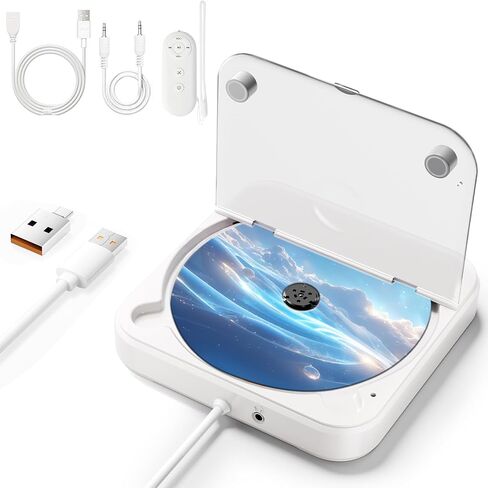 مشغل الأقراص المضغوطة المحمولة للسيارة مع USB & AUX-محرك أقراص مضغوطة خارجي عالمي مع مضاد للسلاح ، كابل امتداد USB ، قابس وتشغيل للسيارة ، الكمبيوتر المحمول ، التلفزيون-متوافق مع Android 4.4+ in Saudi Arabia