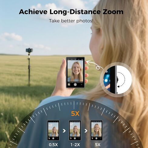 شاشة مراقبة Selfie القابلة للتكبير لجهاز iPhone - شاشة شاشة الكاميرا اللاسلكية المغناطيسية تتساقط اتصال 4K 30 إطارًا في الثانية مع سطوع متكبر 3 مستويات لدفق الصور على Selfie Vlog in Saudi Arabia