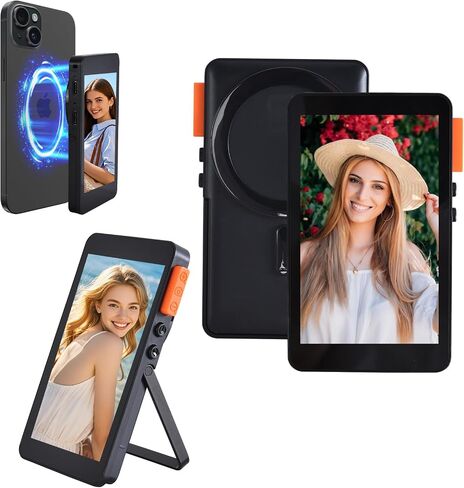 VLOG Selfie Monitor Screen-1080p ، Magnetic Wireless Phone Camera Monitor Monitor Prinive-in Moniter for Youtube & Tiktok Live Streaming Update ، التوافق العالمي مع iPhone & Android in Saudi Arabia
