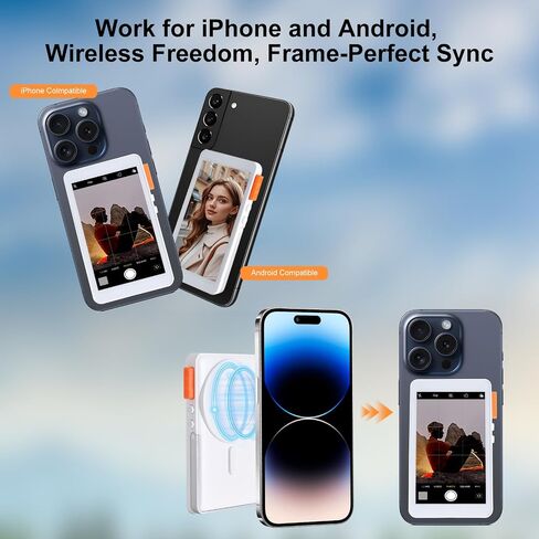 VLOG Selfie Monitor Screen-1080p ، Magnetic Wireless Phone Camera Monitor Monitor Prinive-in Moniter for Youtube & Tiktok Live Streaming Update ، التوافق العالمي مع iPhone & Android in Saudi Arabia