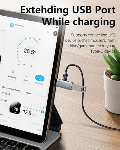 محول USB C OTG مع شحن سريع ، فاصل 2 حزمة للشحن في وقت واحد ونقل البيانات ، متوافق مع سطح البخار ، Galaxy S24 ، Nintendo Switch ، Chromecast ، 3D Printer ، PI-KVM ، Pixel 4 in Saudi Arabia