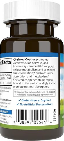 Carlson - Chelated Copper, 5 mg, Superior Absorption, Cardiovascular Health, Nerve Function & Immune Support, 100 Tablets in Saudi Arabia