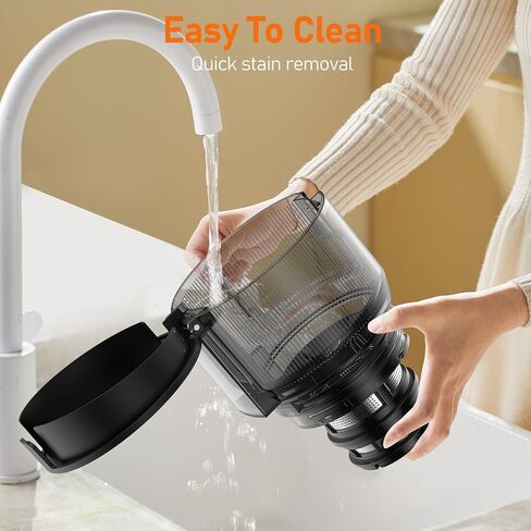 CFR606 Juicer Machines,Cold Press Juicer.Touch Sensing Function,Double Filter Screen,5.3"Wide Feed Chute,350W Slow Masticating Juicer for Whole Vegetables & Fruits,Easy to Clean(Pearl White) in Saudi Arabia