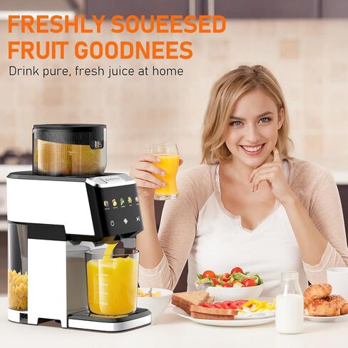 CFR606 Juicer Machines,Cold Press Juicer.Touch Sensing Function,Double Filter Screen,5.3"Wide Feed Chute,350W Slow Masticating Juicer for Whole Vegetables & Fruits,Easy to Clean(Pearl White) in Saudi Arabia