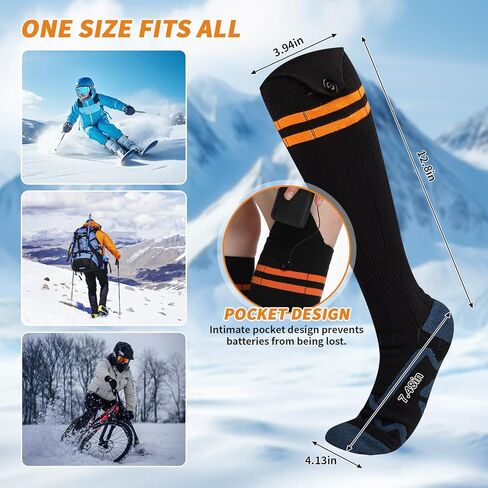 الجوارب الكهربائية الساخنة للرجال والنساء - 6000 مللي أمبير في الساعة قابلة للشحن ، حتى 70 درجة مئوية منطقة تسخين كبيرة ، 8 ساعات ، قابلة للغسل للتزلج ، الصيد ، التخييم in Kuwait