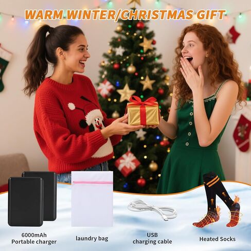 الجوارب الكهربائية الساخنة للرجال والنساء - 6000 مللي أمبير في الساعة قابلة للشحن ، حتى 70 درجة مئوية منطقة تسخين كبيرة ، 8 ساعات ، قابلة للغسل للتزلج ، الصيد ، التخييم in Kuwait