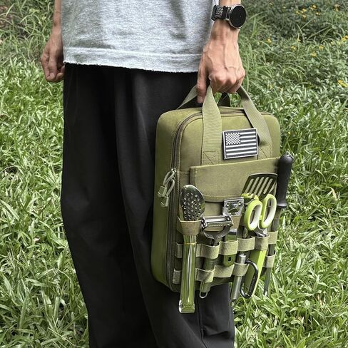 Tactical Camp Kitchen Organizer Camping Cooking Utensils Bag for BBQ, Picnic, Travel & Hiking (Bag Only) in Kuwait