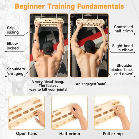 Portable 2/3/4 Finger Hangboard Rock Climbing with Nails and Sandpaper, Wooden Hang Board for Finger Grip Training and Hanging Practice for Climbers in Kuwait