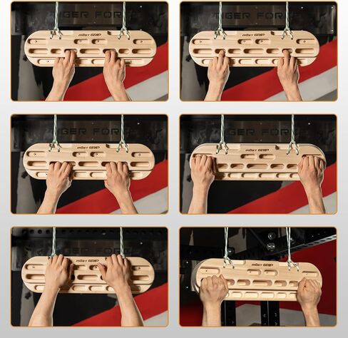 Portable 2/3/4 Finger Hangboard Rock Climbing with Nails and Sandpaper, Wooden Hang Board for Finger Grip Training and Hanging Practice for Climbers in Kuwait