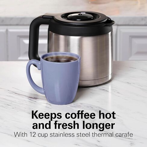 Hamilton Beach Flexbrew Advanced 5-in-1 الحرارية القابلة للبرمجة 12 كوب بالتنقيط وخدمة القهوة الساخنة والمثلجة ، 60 أوقية متحركة. خزان المياه ، استخدم عبوات وأسباب ، تخمير سريع ، أسود (49929) in Kuwait