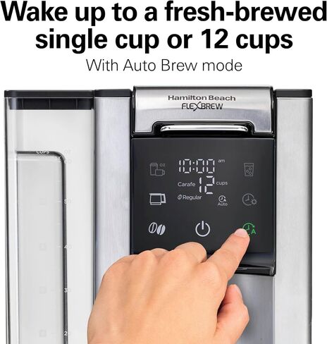Hamilton Beach Flexbrew Advanced 5-in-1 الحرارية القابلة للبرمجة 12 كوب بالتنقيط وخدمة القهوة الساخنة والمثلجة ، 60 أوقية متحركة. خزان المياه ، استخدم عبوات وأسباب ، تخمير سريع ، أسود (49929) in Kuwait