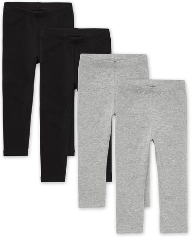 The Children's Place girls And Toddler Leggings Pants, Black/White/Shell/ H/T Smoke- 4 Pack, 2T US in Saudi Arabia