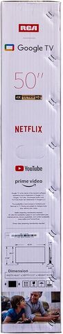 RCA 50-Inch UHD Smart Google TV, Frameless LED Display with HDR10, Wi-Fi and Bluetooth, Google Assistant Built-in, Compatible with Alexa in Saudi Arabia