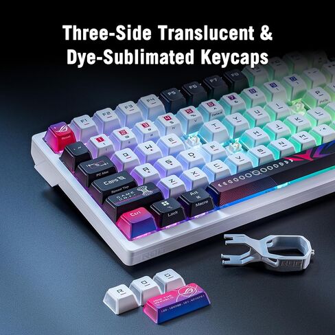 ASUS ROG Azoth X Wireless Mechanical Gaming Keyboard – 75% TKL, Tri-Mode Connectivity, Hot Swappable Pre-lubed ROG NX V2 Snow Linear Switches, South-Facing PCB, PBT Keycaps, PC/Mac Support - White in Saudi Arabia