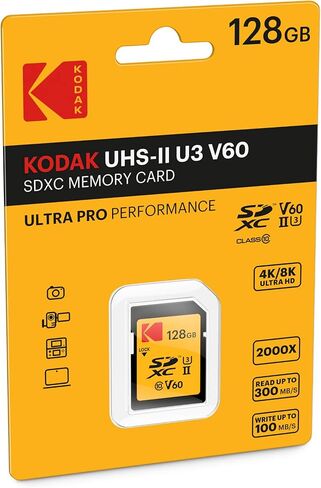 Kodak 128GB UHS-II U3 V60 Ultra Pro SDXC Memory Card in Kuwait