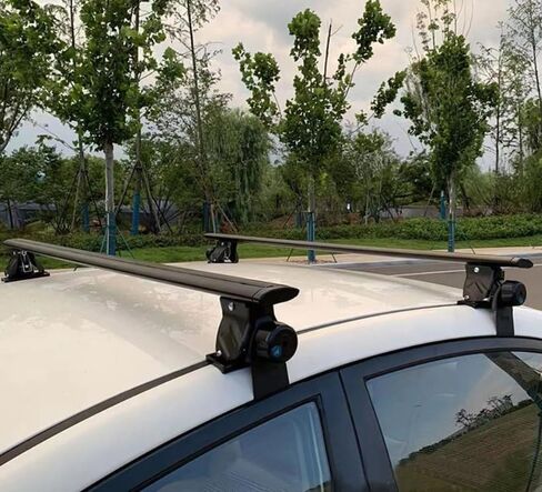 2pcs قضبان رف سقف الألومنيوم مع قفل سرقة للسطح متوافق مع أسطح نقاط ثابتة تناسب تشيفي سيلفرادو 2019-2025 (أسود) in Kuwait